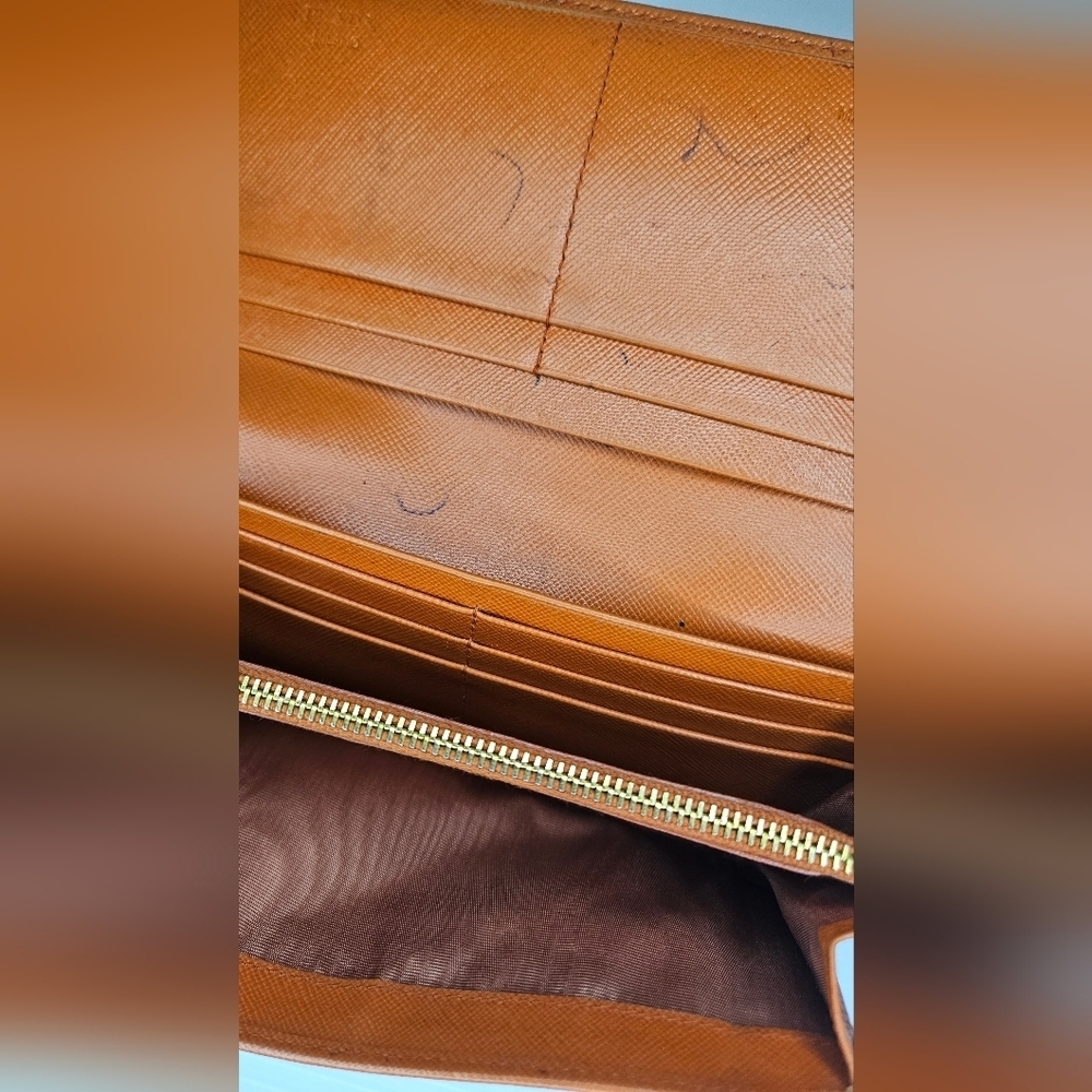 Authentic PRADA Saffiano Leather Continental Wallet Orange - Picture 8 of 8